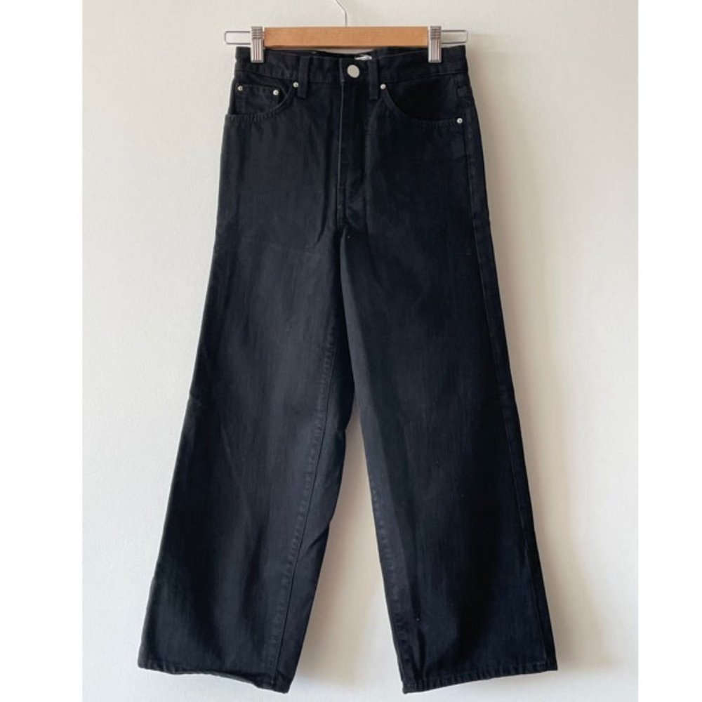 TOTEME Flare Fit Denim High Rise Black 24